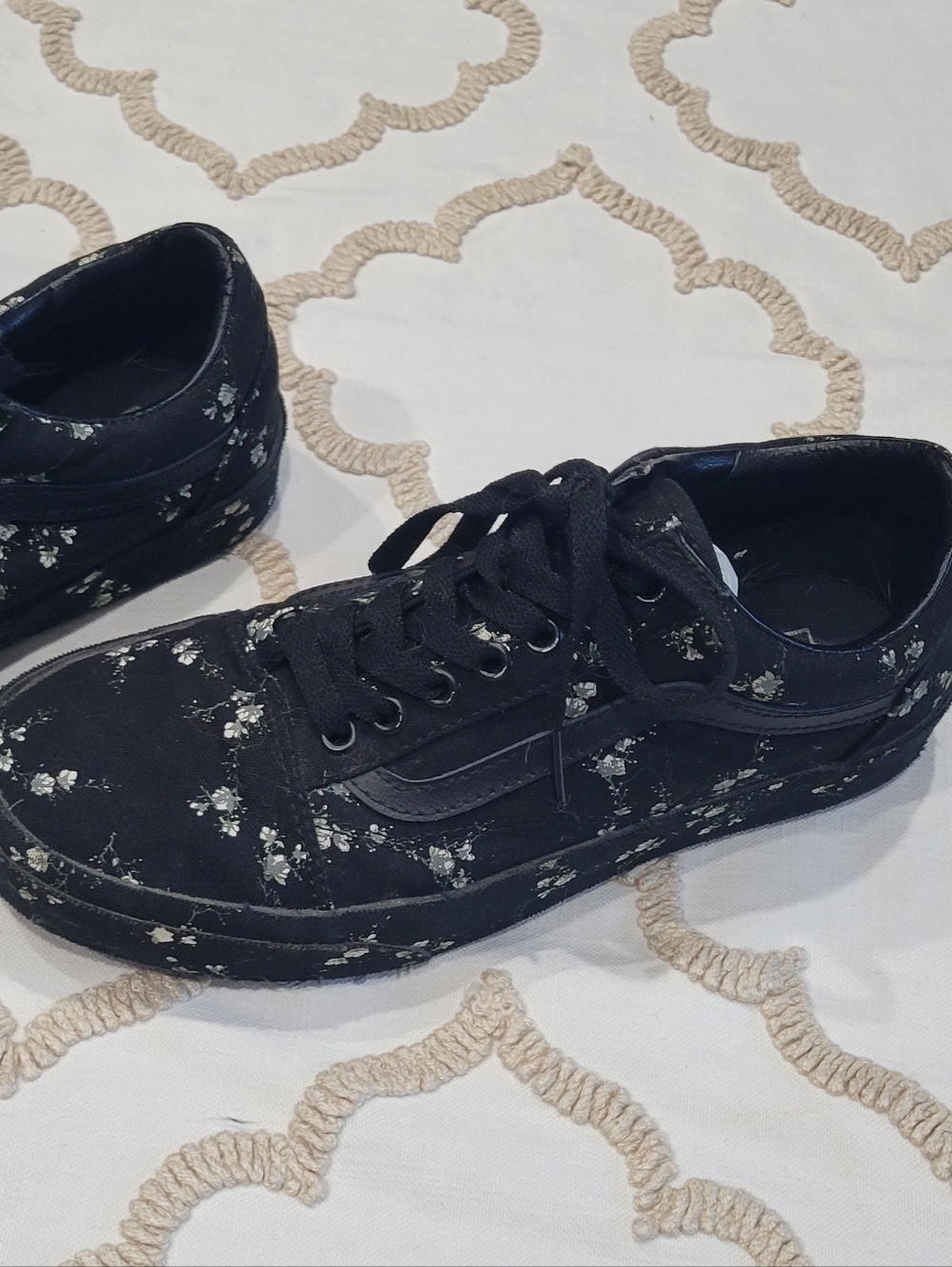 Vans Old Skool Sneakers in the "Midnight Floral" Black Colorway